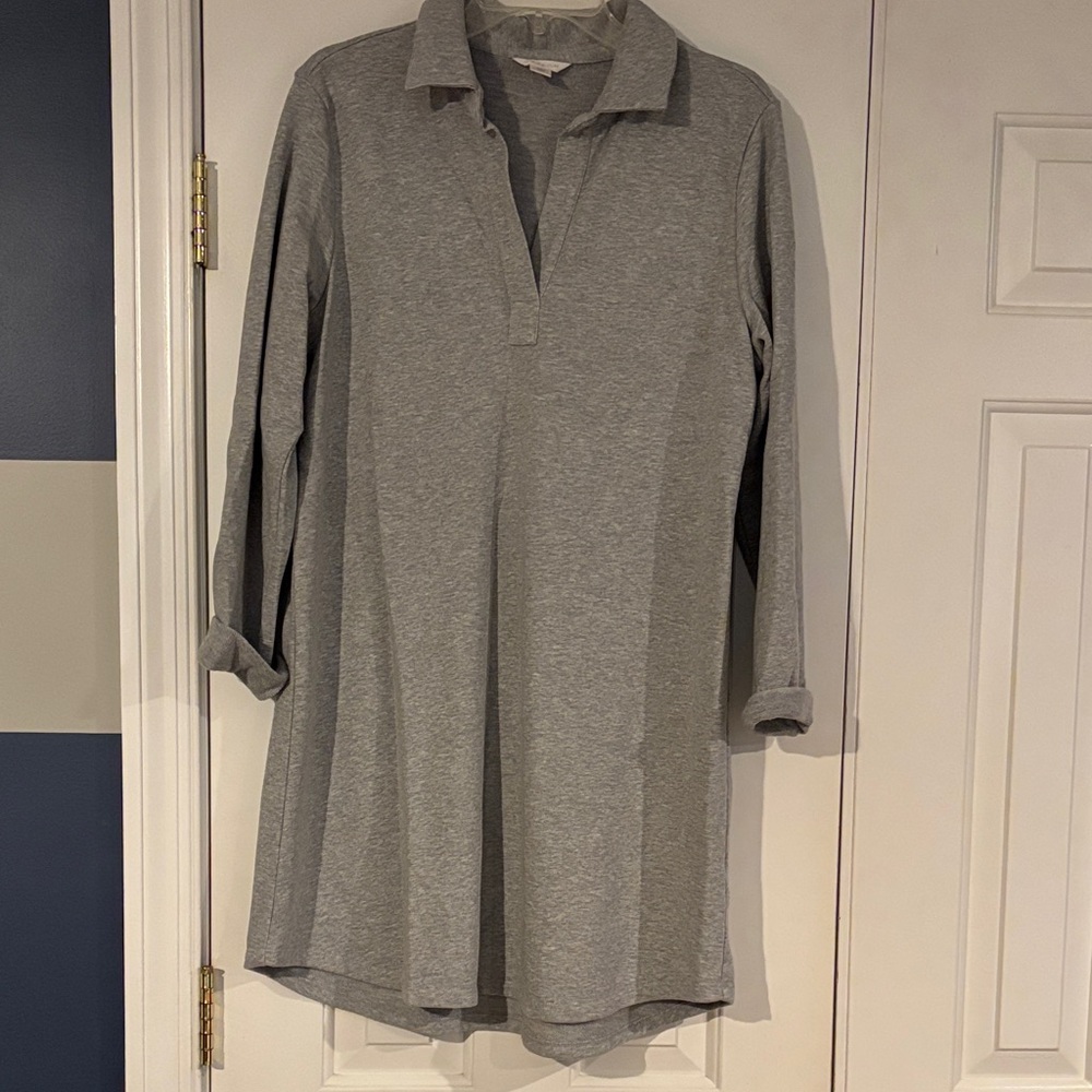 Caslon Gray Long Sleeve Sweatshirt Dress